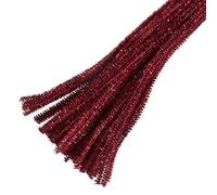 Glitter Chenille Pipe Cleaners, 30cm x 6mm, Red, 20 Pieces