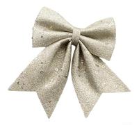 Glitter Christmas Bow for DIY Holiday Decorations and Tree Wreath Accessories with Shimmering Polyester Material for Festive Home and Event Displays (J)