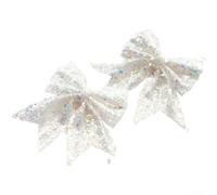 Glitter Christmas Bow for DIY Holiday Decorations and Tree Wreath Accessories with Shimmering Polyester Material for Festive Home and Event Displays (D)