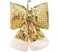 Glitter Christmas Bow Ornament Suitable for Holiday DIY Projects, Window Decorations, and Hotel Displays to Create an Inviting Seasonal Environment (M)