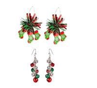 Glitter Christmas Dangle Earrings for Women Christmas Tree Snowflake Santa Claus Gingerbread Big Deer Hoop Earrings Green Red Silver Firework Shiny Earrings Xmas Christmas Jewelry Gift, Acrylic, No