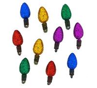 Glitter Christmas Lights - Novelty Craft Buttons & Embellishments by Dress It Up