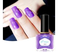 Glitter Chrome Nail Varnish, High Glossy Purple Effect Holographic Nail Polish,Quick Dry Magic Rainbow Nail Lacquer, Super Shine Iridescent Nail Varnish Art,No Need Lamp Cure