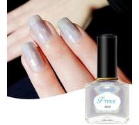 Glitter Chrome Nail Varnish, High Glossy Silver Effect Holographic Nail Polish,Quick Dry Magic Rainbow Nail Lacquer, Super Shine Iridescent Nail Varnish Art,No Need Lamp Cure