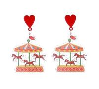 Glitter Circus Acrylic Earrings Cute Cartoon Clown Carousel Earrings Elephant Tiger Monkey earrings Cosplay Carnival Party Jewelry Gift For Women Men, Acrylic, No Gemstone