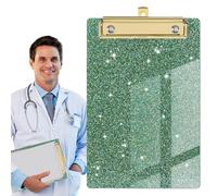 Glitter Clipboard - 3.86x0.47 Inches Acrylic Sparkly | Writing Board Ergonomic Durable Storage Pad - | Profile Gold Clip - Student Office Supplies Nurse Clipboard, Meeting Notes, Travel Folder