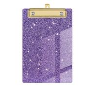 Glitter Clipboard - Glitter File Chart | Standard Size Glitter Acrylic Paperweight With Gold Clip, Chic Low Profile Portable Glitter Paperweight