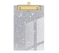 Glitter Clipboard - Glitter File Chart | Standard Size Glitter Acrylic Paperweight With Gold Clip, Chic Low Profile Portable Glitter Paperweight