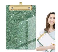 Glitter Clipboard, Glitter Standard Size Clipboards, A6 Letter Size Glittered Clipboard with Gold Clip, Cute Confetti Clipboards, Paper Storage for Classroom School Nursing