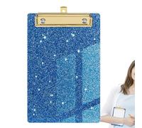 Glitter Clipboard - Solution for Correcting Crowded Desks, High Clear Acrylic Plate, Flat Gold Clip + Non-Slip Handle, 3mm Thick Resin | Perfect, Easy as School Care and Teacher