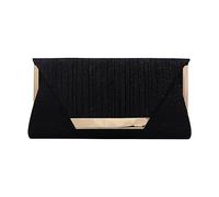 Glitter Clutch Purses Women Evening Bags Envelope Cluthes Formal Handbags Wedding Prom Purse for Women Handbags (Black, One Size)