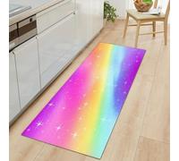 Glitter Color Gradient Runner Rug for Entryway 80 x 120 cm Long Carpet, Dream Style Rug Runners Bedroom Floor - Washable Non-shedding Carpets for Hallway Entryway Kitchen