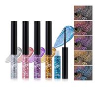 Glitter Colored Mascara, 5 Colors Diamond Effect Sparkle Mascara Set, Waterproof, Long Lasting Smudgeproof Voluminous Curling Colorful Eyelashes Party Wedding Music Festival Eyes Makeup