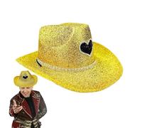 Glitter Cowboy Hat for Men | Disco Wide Brim Cowboy Hat Sparkly | Costume Accessories, Cosplay Props for Halloween, Birthday Party