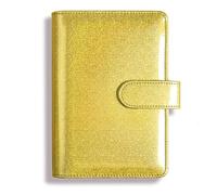 Glitter Creative Handbook Glittering Notepad Shell Laser Pattern Notebook Loose-leaf Case A5 PU Leather(Yellow)