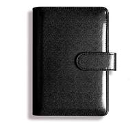 Glitter Creative Handbook Glittering Notepad Shell Laser Pattern Notebook Loose-leaf Case A5 PU Leather(Black)