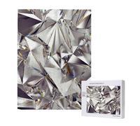 Glitter Diamond Crystal Pattern Print,500 Pieces Wooden Jigsaw Family Game Jigsaw Puzzles for Adults Teens