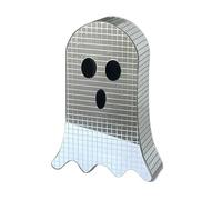 Glitter Disco Ghost Decoration, Mirrored Halloween Tabletop Ornament, Spooky Festive Sign, Pink, Silver, for Shelf Bedroom Living Room Party Décor Halloween Parties and Seasonal Celebrations