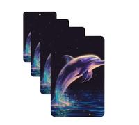 glitter dolphin Car Air Fresheners Cards 4 Pcs Hanging Fragrance Scented Cards Long-Lasting Car Aromatherapy Tablets for Wardrobe Bathroom Car Interior Mirror Pendant Gifts