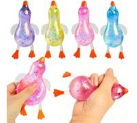 Glitter Duck Squishies,Cute Duck Squish-y Sugar Stress Ball,Soft Ducks Stress Relief Sugar Ball, Moldable Slow Rise Relaxing Sensory Fidget Stress for Anxiety Relief, Easter Gifts