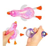 Glitter Duck Squishy Sugar Stress Ball, Soft Duck Stress Relief Sugar Ball Squishy Ultra Squishy and Moldable Slow Rise Relaxing Sensory Fidget Stress for Anxiety Relief (1PCS B)