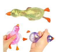 Glitter Duck Squishy Sugar Stress Ball, Soft Duck Stress Relief Sugar Ball Squishy Ultra Squishy and Moldable Slow Rise Relaxing Sensory Fidget Stress for Anxiety Relief (1PCS G)