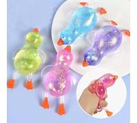 Glitter Ducks, Ducks Squishy, Duck Squeezes, Colorful Stress Fidget, Squishys Duck Toy Giant Mystery, Animals Large Stress Relief Sensory Ball, Soft Stress Relief Sensory Fidget Toys for Kids (4PCS)