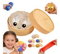 Glitter Dumpling, Dumplings Squish-y, Glitter Dumpling Squish-y Box, Anxiety Relief Fidget, Soft Squeezes Decompression Dough,Soft Desk Stress Relief for Office & Home Relaxation