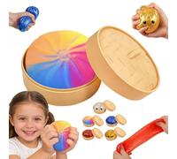 Glitter Dumpling, Dumplings Squish-y, Glitter Dumpling Squish-y Box, Anxiety Relief Fidget, Soft Squeezes Decompression Dough,Soft Desk Stress Relief for Office & Home Relaxation