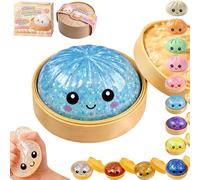 Glitter Dumpling - Glitter Dumplings Squishy,Dumpling Squishy Glitter,Anxiety Relief Fidget, Soft Squeeze Decompression Dough (C-Blue)