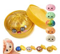 Glitter Dumpling - Glitter Dumplings Squishy,Dumpling Squishy Glitter,Anxiety Relief Fidget, Soft Squeeze Decompression Dough (Yellow)