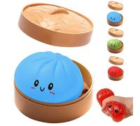 Glitter Dumpling, Mystery Dumpling Box with Colorful Dumplings Stress Balls, Soft Sensory Fidget Toy for Anxiety Relief, Cute Dumplings Decompression Dough for Adults Teens, Easter Basket Stuffers