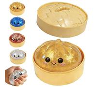 Glitter Dumpling Squishy, 2026 Dumpling Squishy Mystery Box,Slow Rising Glitter Squishy Dumplings Toy, Anxiety Relief Fidget,Bun Squeeze Stress Relief Ball,Dumplings Squishy Toy (Yellow)