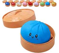 Glitter Dumpling Squishy, 2026 New Glitter Dumpling Squishy Mystery Box, 2026 Upgrade Rainbow Glitter Dumplings Squeeze Sensory Anxiety Relief Fidget, Soft Squeeze Decompression Dough (Blue)