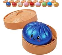 Glitter Dumpling Squishy, 2026 New Glitter Dumpling Squishy Mystery Box, 2026 Upgrade Rainbow Glitter Dumplings Squeeze Sensory Anxiety Relief Fidget, Soft Squeeze Decompression Dough (Glitter Blue)