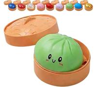 Glitter Dumpling Squishy, 2026 New Glitter Dumpling Squishy Mystery Box, 2026 Upgrade Rainbow Glitter Dumplings Squeeze Sensory Anxiety Relief Fidget, Soft Squeeze Decompression Dough (Green)