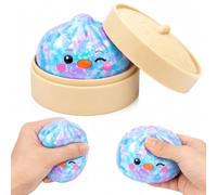 Glitter Dumpling Squishy, Dumpling Squishy, Squishies Dumplings for Office Desk and Travel Use, Stress Relief Sensory Tools for Emotion Management and Focus Support