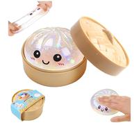 Glitter Dumpling Squishy,Giant Mystery Dumpling Squishy Toys with Steamer,Glitter Stress Relief Sensory Fidget Toy Squishy Fidget Toys Squeeze Decompression Dough Toy for Kids Adult Boys and Girls
