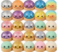 Glitter Dumpling Squishy Jumbo, Sparkle Real Super Rare Glitter Dumpling Squishy Bao Bun, Easter Gift for Teens Adults Kids (4PCS-B)
