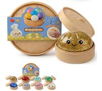 Glitter Dumpling Squishy - Soft Squeeze Anxiety Relief Fidget,Dumplings Squishy Stress Relief (1Gold)