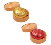 Glitter Dumpling Squishy, Soft Squeeze Dumplings, Anxiety Relief Fidget, Decompression Dough, Stress Relief Toy, Glitter Dumpling Box (Gold+Red)