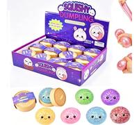 Glitter Dumpling Squishy Toy, 12pcs Mystery Dumplings Squishy Blind Box With Plastic Steamer Box Cute Soft Sensory Fidget Squeeze Toys For Kids Boys Girls Adults Home Office Classroom (B)