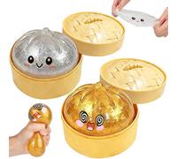 Glitter Dumpling Squishy Toy, 2Pcs Giant Mystery Dumplings Squishy Fidget Toys, Bao Bun Squishies Sensory Toys Stress Balls for Kids Adults Autism Adhd, Squeeze Fidgets for Anxiety Relief