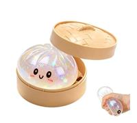 Glitter Dumpling Squishy Toy With Steamer Box, Cute Dumpling Squishies Stress Ball, Soft Squeeze Decompression Dough, Stretchy Sensory Anxiety Relief Fidget Toy for Kids and Adults