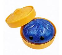 Glitter Dumpling Squishy Toy with Steamer - Jumbo Squeeze Stress Ball Fidget, Rebound Sensory Dough for Anxiety Relief, Classroom Prizes, Party Favors, Reusable Squeezable Toy for Kids Adults