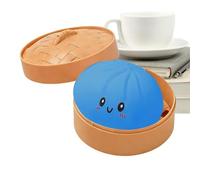 Glitter Dumpling Squishys 8.5cm Slow Rising Glitter Dumpling Stress Ball, Bao Bun Stress Toy With Steamer Box, Squeeze Dumplings, Funny Relief Sensory Game, Relief Bun Soft Desk Accessories For Office