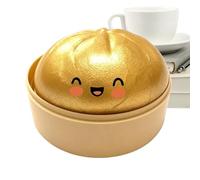 Glitter Dumpling Stress Relief Ball, Bun Shape Pinch Toy & Fidget Tool for Studying, Working, Travel, Home, Office, Classroom, Car Ride, Meditation, Kids, Teens, Adults, Students, Focus, Calm