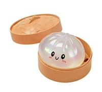 Glitter Dumpling Toy, Anxiety Relief Fidget Toys, Giant Dumpling Squishy Toy, Squishiest Dumplings with Steamer Box, Cute Steamed Bun Fidget Toys for Anxiety Relief(G)