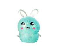 Glitter Easter Bunny Squishy Toy, 7cm Sensory Fidget Stress Relief Ball for Adults & Kids, Cute Collectible Figurine, Desk Decoration Ornament for Work, Study Anxiety Relief (Cyan)