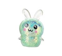 Glitter Easter Bunny Squishy Toy, 7cm Sensory Fidget Stress Relief Ball for Adults & Kids, Cute Collectible Figurine, Desk Decoration Ornament for Work, Study Anxiety Relief (Green)